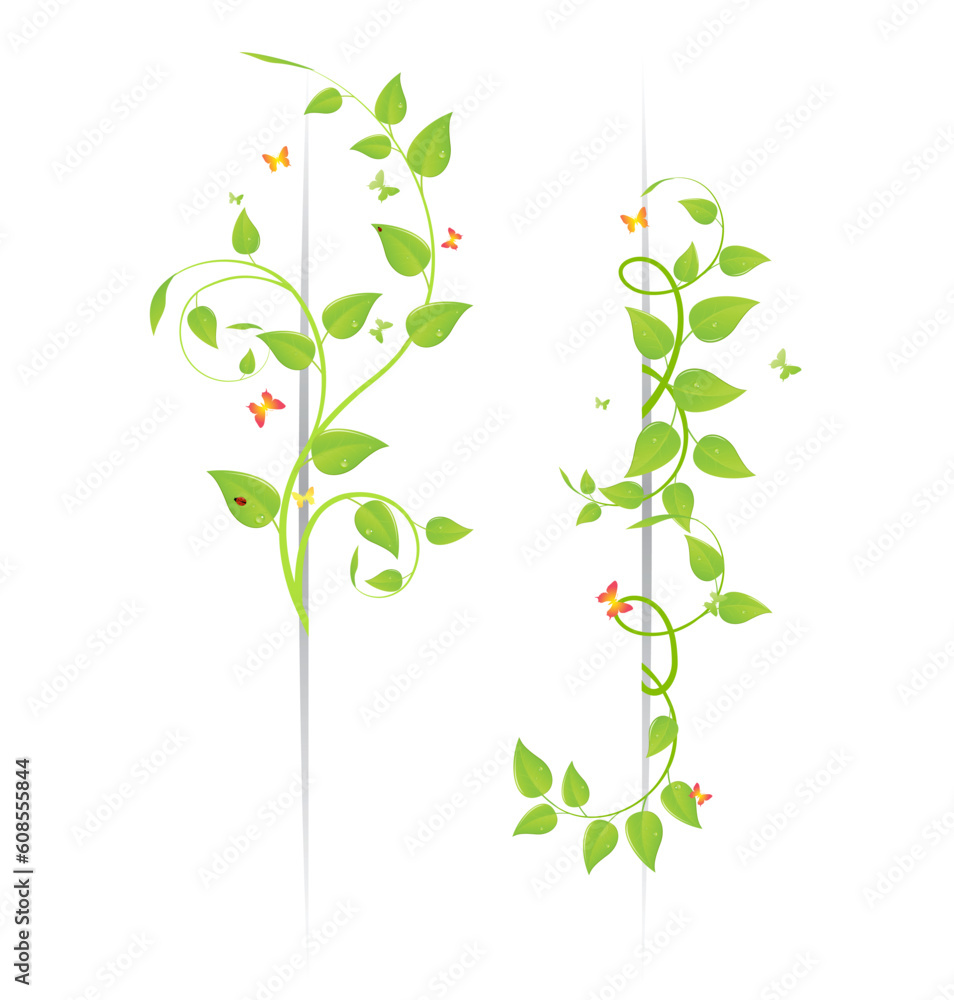 Floral background with ladybirds and butterflies. Vector illustration. Floral background with ladybirds and butterflies. Vector illustration.