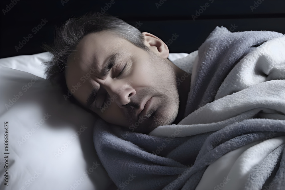 sick man in bed sick man in bed