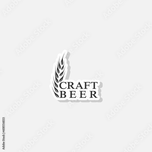 Craft beer logo template sticker on white