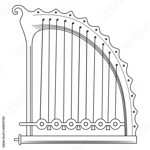 Illustration of the antique Greek Lyra - vector. This file is vector, can be scaled to any size without loss of quality.
