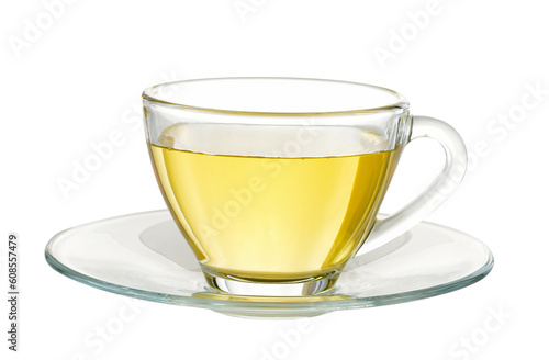 Glass cup of tea isolated on transparent png