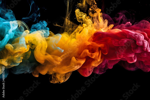Colourful smoke cloud