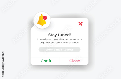 Reminder notification popup design template