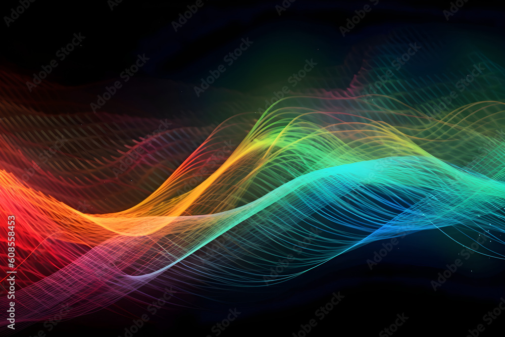 Obraz premium abstract colourful waves rainbow background