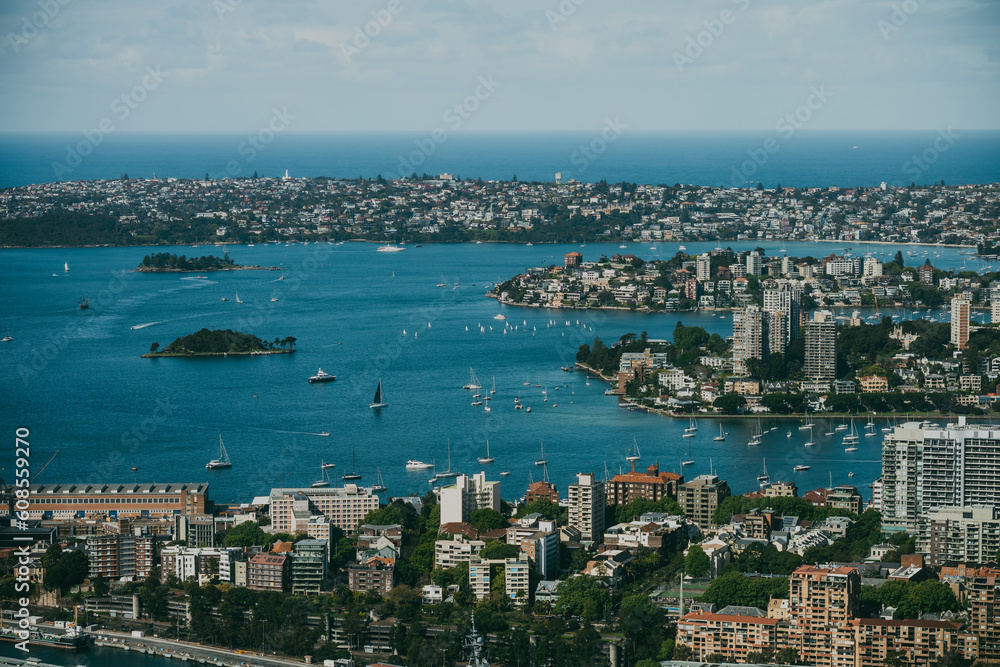 Beautiful city view from the Sydney Eye Tower in Australia