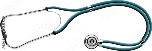 The stethoscope on white background. Vector illustration