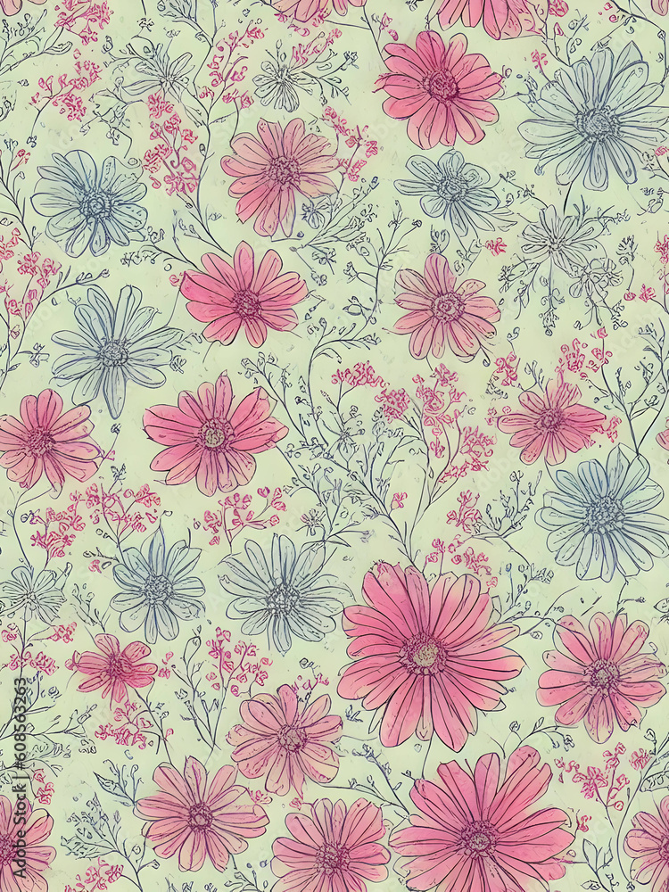 seamless pattern with flowers