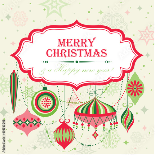 Christmas background with place for text. Vector illustration.