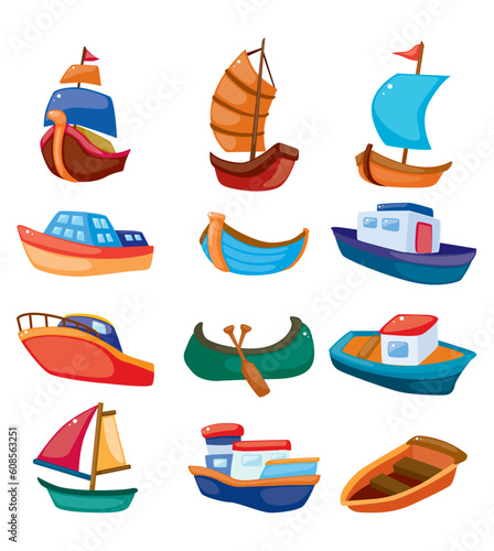 cartoon boat icon