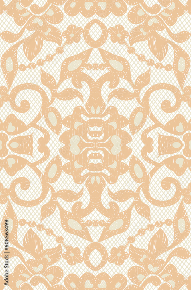Beautiful floral beige lace. Vector illustration Beautiful floral beige lace. Vector illustration