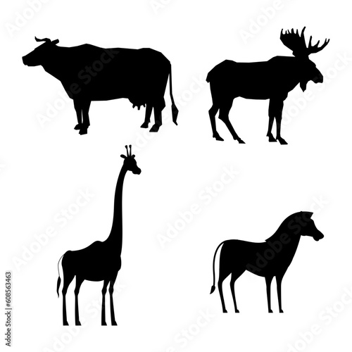Animal day silhouette  Wild animals and Nature silhouette  National park  Sustainable of Ecology concept  Save the planet  Eco friendly.