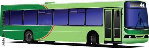 City bus on the road. Vector illustration
