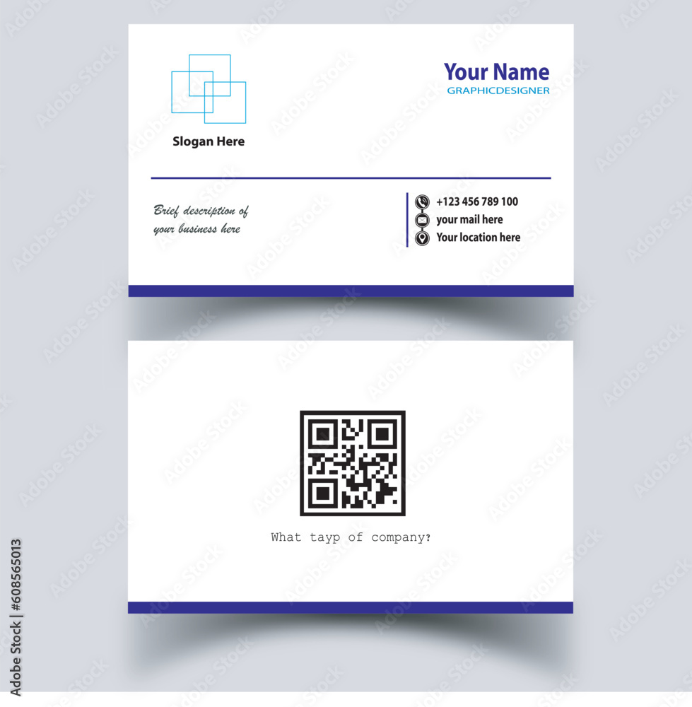 Business card design template, visiting card.
