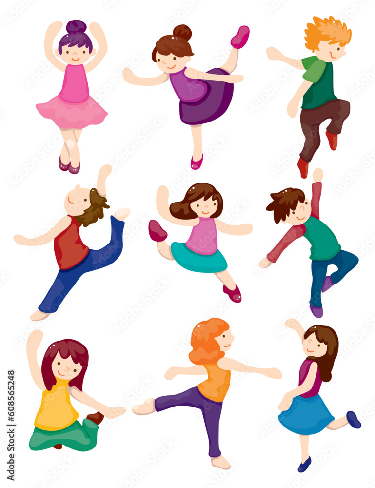 cartoon dancer set cartoon dancer set