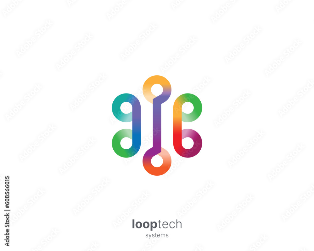 Abstract loop with colorful gradient logo