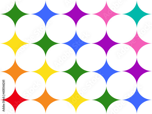 Patron con círculos de colores lgtbi, diseño geométrico para pride, Fondo de círculos blanco con intersecciones de colores para diseño, portada, web, posters.