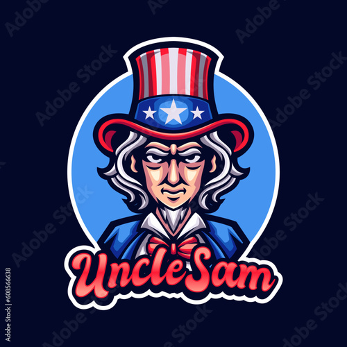 Uncle Sam 4th of july American independence day mascot cartoon