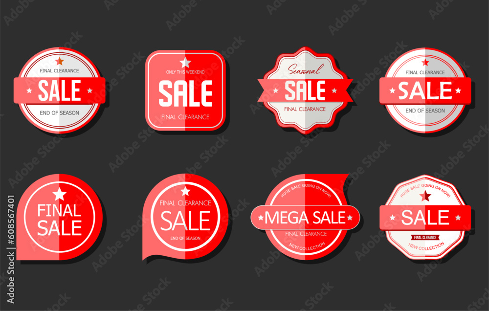 Collection of Sale creative banner set vector illustration discount promotion layout 