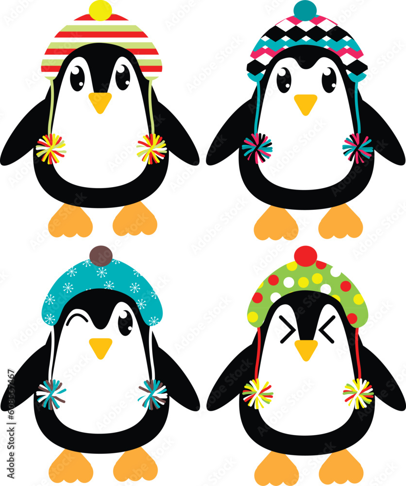 Fototapeta premium cute holiday penguins