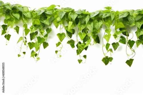 Green leaves Javanese treebine or Grape ivy (Cissus spp.) .Generative AI