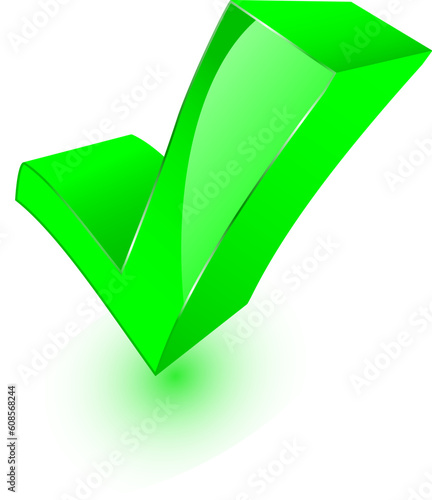 3d check mark symbol on white background