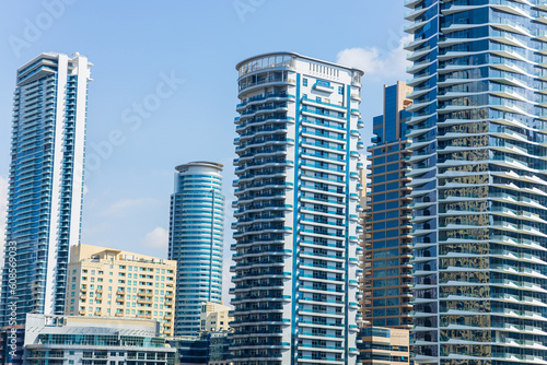 Dubai city - amazing city center skyline at suny day  United Arab Emirates