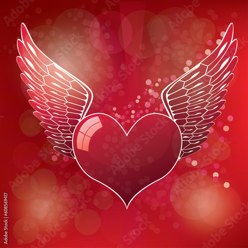 red heart on the light background. vector illustration eps10