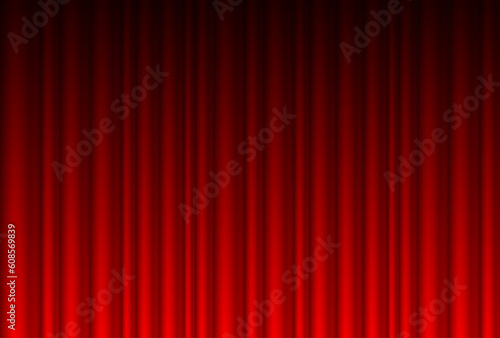 Realistic red curtain. Illustration for design