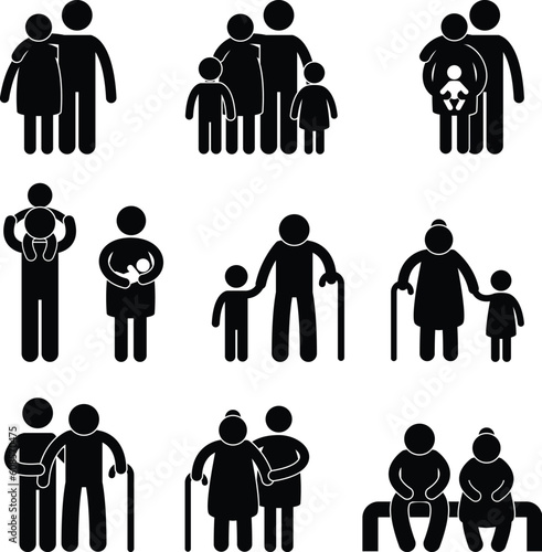 A set of people pictogram representing family.