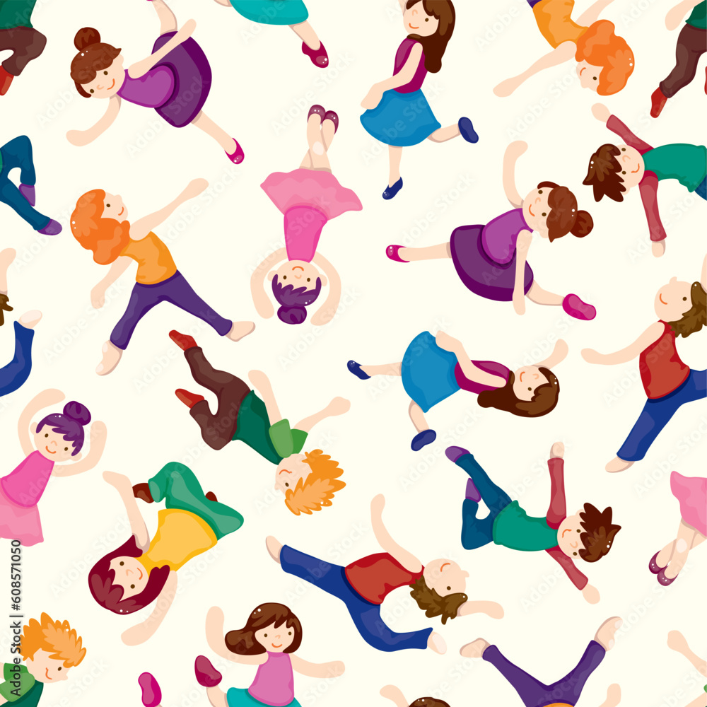Fototapeta premium cartoon dancer seamless pattern
