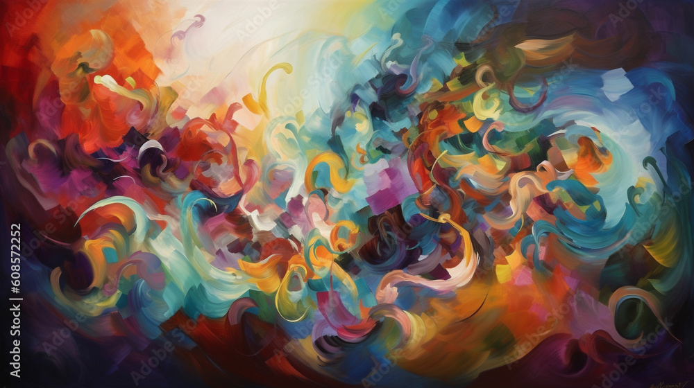 Obraz premium Colorful background radiant beams of color emanate from every corner. Generative AI