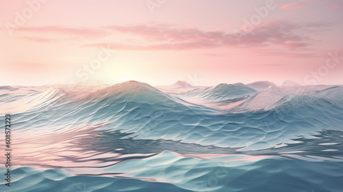 Sunset sea wallpaper background in pastel colors. Generative AI