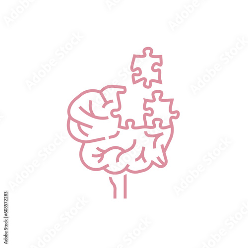 Vector dementia icon in outline style. Editable illustration