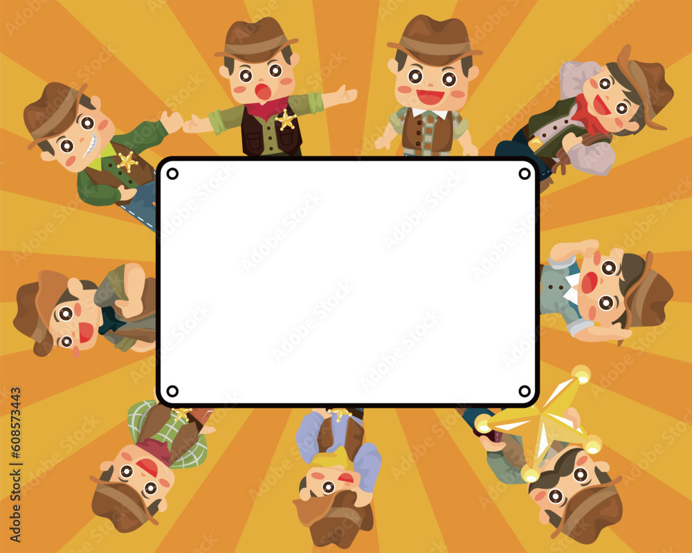 Fototapeta premium cartoon cowboy card