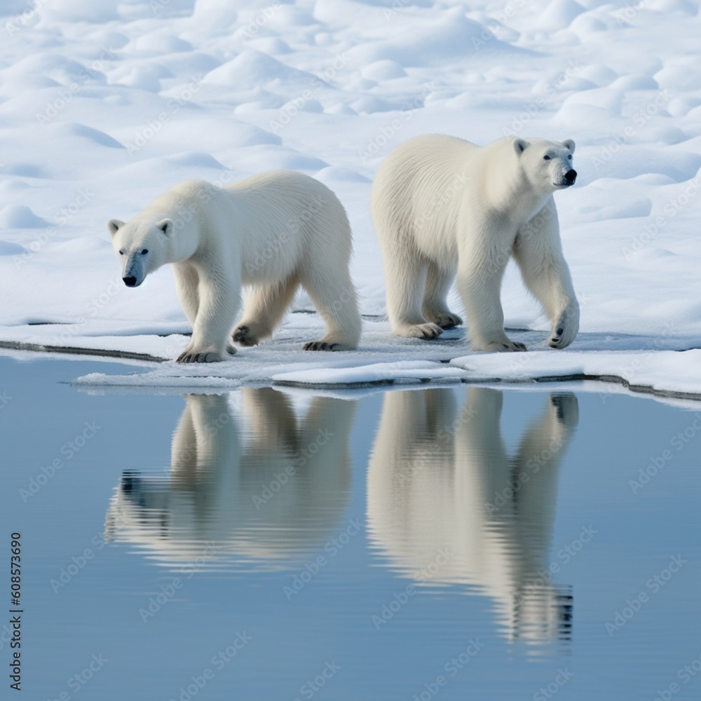 Ice-bound Elegance: Breathtaking Polar Bear Wallpapers amidst Arctic Glaciers, Generative AI Ice-bound Elegance: Breathtaking Polar Bear Wallpapers amidst Arctic Glaciers, Generative AI