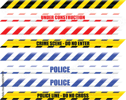A Colourful Selection of Seamless Vector Warning Tape