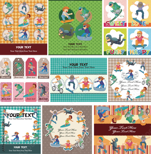 cartoon Extreme sport card