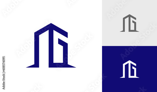 Letter NG building logo design photo