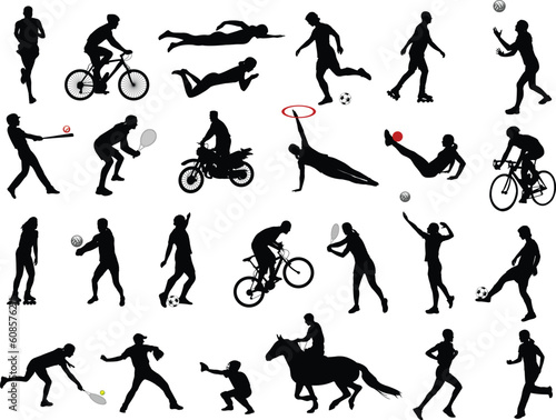 sport collection silhouettes - vector