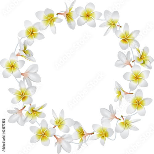 Tropical necklace. Folk tradition at Hawaii, Bali (Indonesia), Shri-Lanka (Ceylon). Vector Illustration