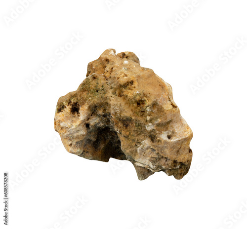 Rough golden stone isolated element