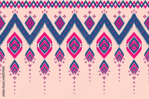 Oriental ethnic Gemetric seamless pattern traditional background Design for carpet,wallpaper,clothing,wrapping,batik,fabric, embroidery style.