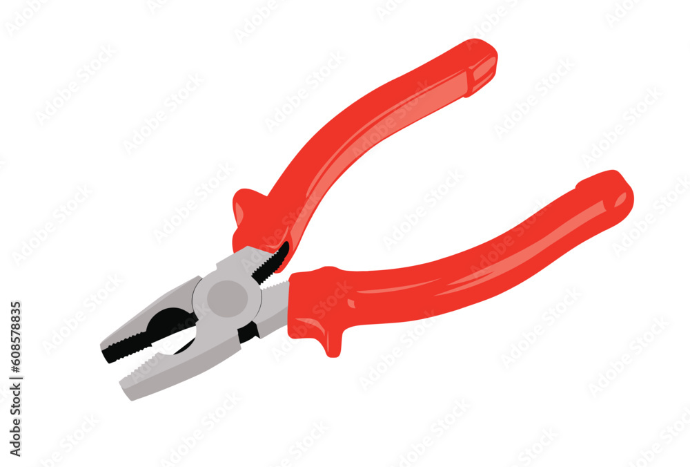 pliers on white background, vector illustration