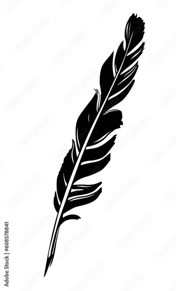 Obraz premium pen silhouette on white background, vector illustration