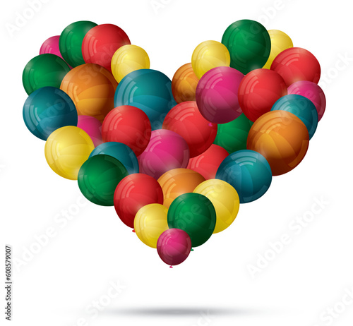 Valentine's Abstract heart balloon vector eps10. Love concept