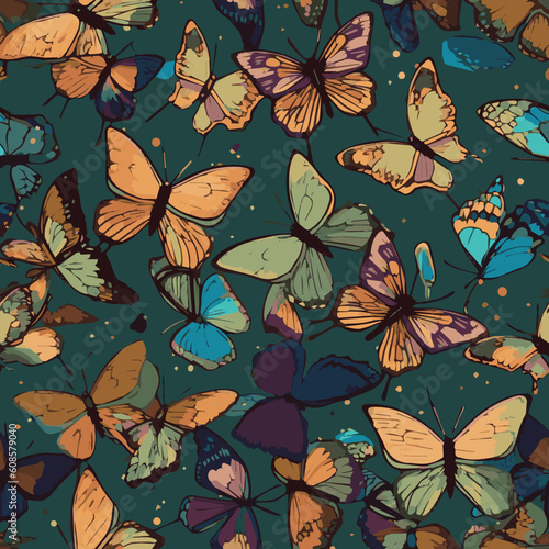 cartoon butterflies pattern  wallpaper  tile  wallpaper 