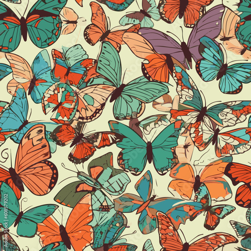 cartoon butterflies pattern  wallpaper  tile 