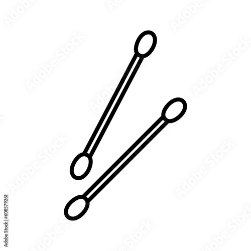 Ear sticks icon. Cotton swabs or cotton buds.