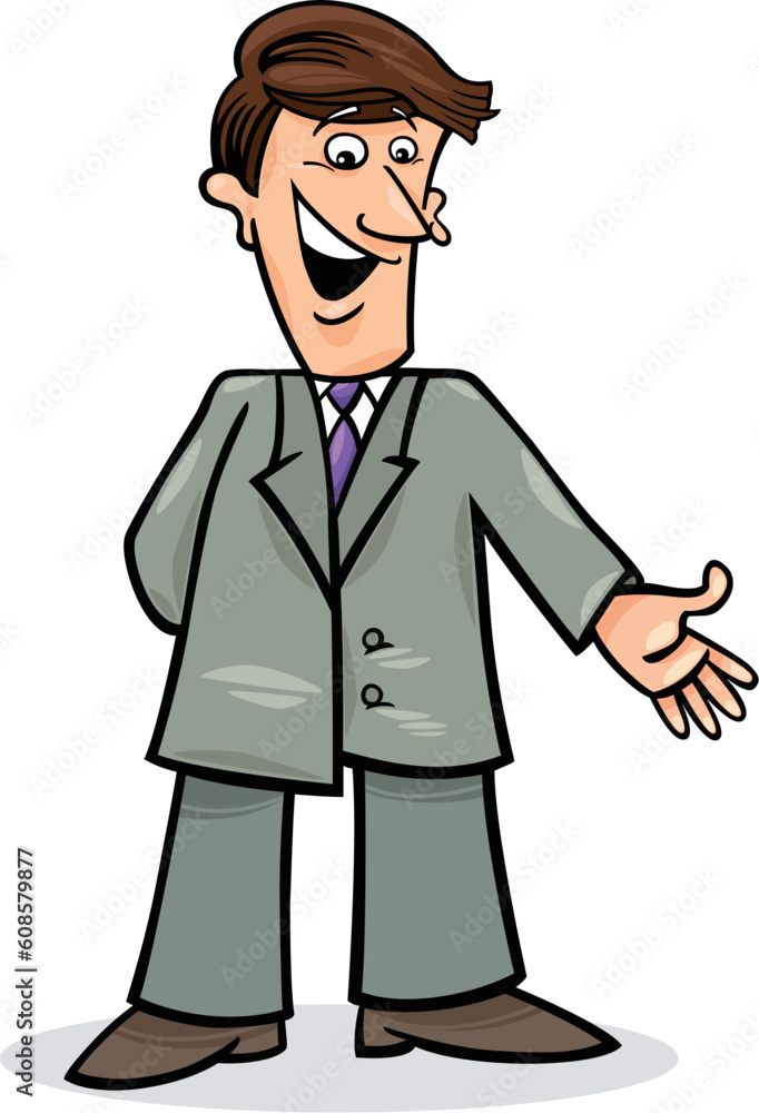 cartoon illustration of funny man in suit cartoon illustration of funny man in suit