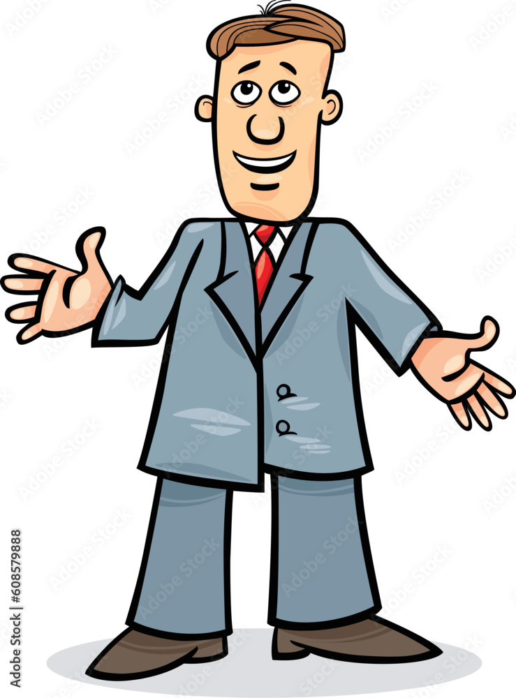 cartoon illustration of funny man in suit cartoon illustration of funny man in suit